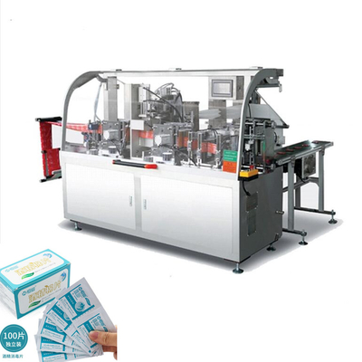 Alkol Pedi Islak Mendil Paketleme Makinesi Tam Otomatik 2.8KW PLC