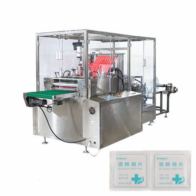 Yüksek Hızlı Tıbbi Otomatik Alkol Pamuklu Çubukla Hazırlık Pedi Paketleme Makinesi