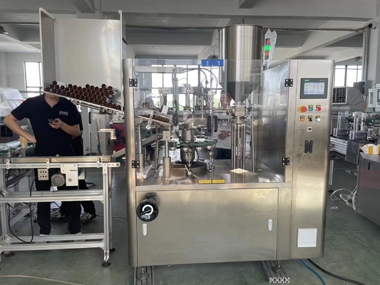 Kozmetik Pastası Krem Plastik Yapıştırıcı Alüminyum Yumuşak Küçük Tüp Kuyruk Yüksek Hızlı Piston Doldurma ve Sıfırlama Paketleme Makinesi