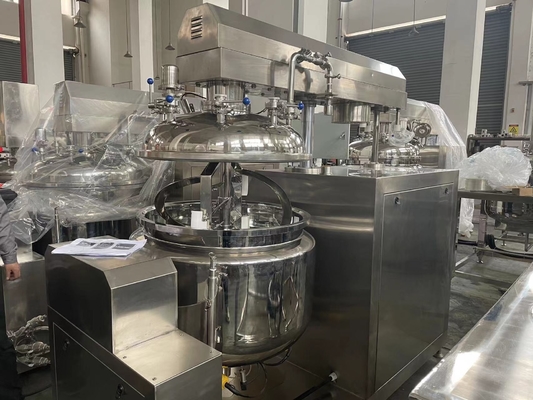 304/316L karıştırma tankı elektrikli ısıtma vücut losyonu yüz kremi yapma makinesi ile vakum sıvı emülsif homogenizer tankı