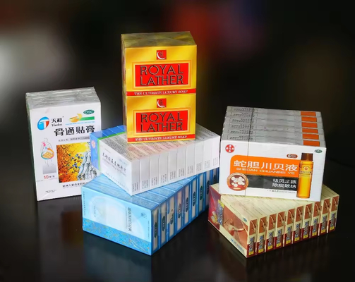 Otomatik Parfüm Sabun Kutusu Film Üstü Sarma Paketleme Makinesi Selofan Sarma Makinesi