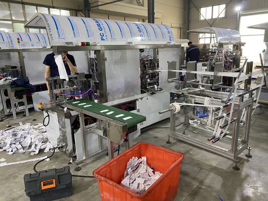 Otomatik Tek Yapraklı Islak Doku Paketleme Makinesi 3/4 Yan Dükkanlı Paketleme Makinesi